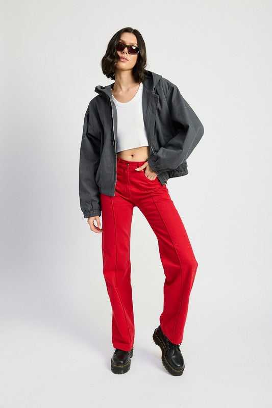 Women’s Vintage Washed Denim Zip Up Hoodie Jacket | Zarnesh