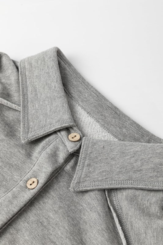 Women’s Waffle Knit Patchwork Button-Up Reverse Seam Shacket | Zarnesh