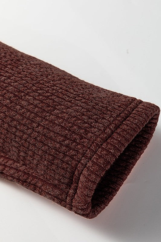 Women’s Waffle Ribbed Knit Button Up Flap Pocket Shacket | Zarnesh