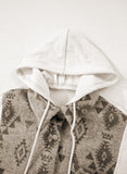 Women’s Western Aztec Print Hooded Colorblock Shacket | Zarnesh