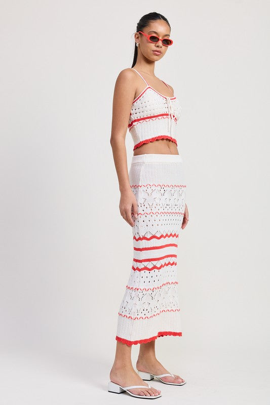 Women’s Boho Crochet Knit Maxi Skirt | Zarnesh