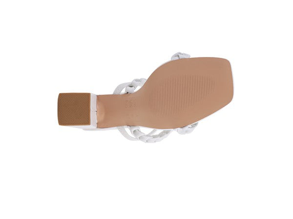 WOMEN'S ARNIE BRAIDED BLOCK HEELED SLIDER SANDALS | Zarnesh