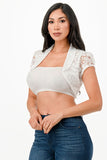 Women’s Cropped Lace Short Sleeve Shrugs Cardigans | Zarnesh