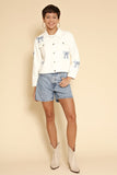 Women’s Embroidered Bow Denim Jacket | Zarnesh