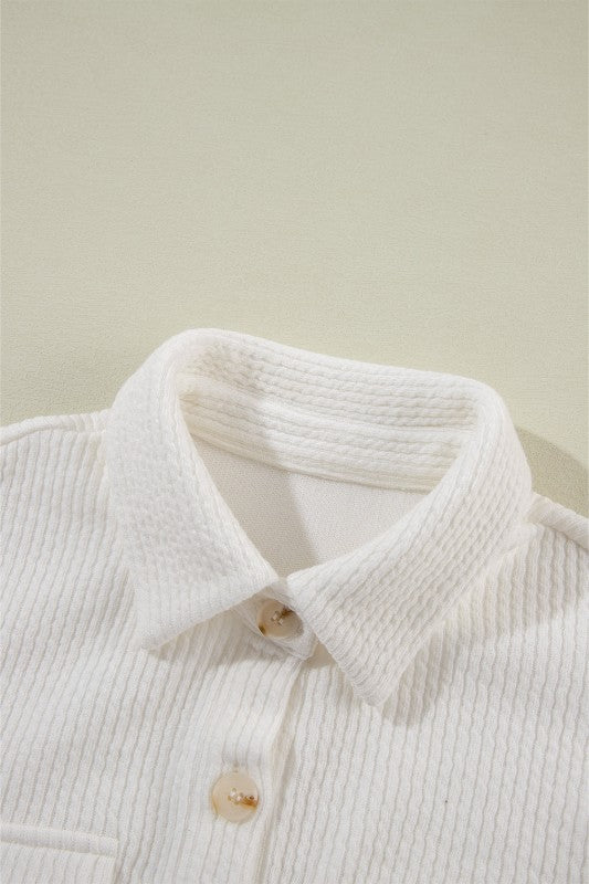 Women’s Solid Corduroy Waffle Button-Up Jacket | Zarnesh