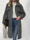 Women's Winter Collared Button Up Long Sherpa Coat | Zarnesh
