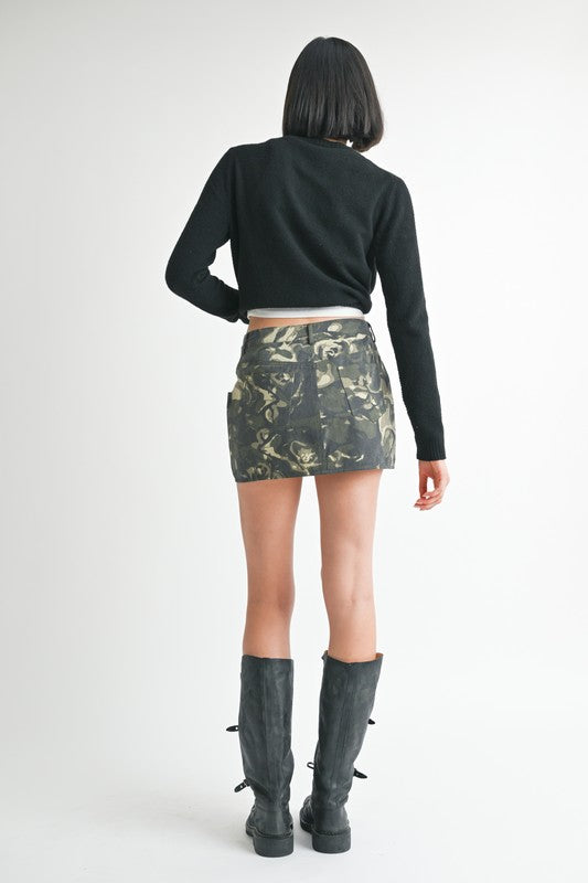 Women’s Wrapped Camo with Button Mini Skirt | Zarnesh