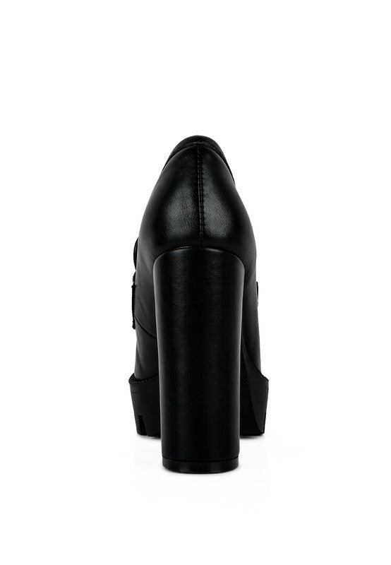 Women's Y2K Chunky High Block Heeled Loafers | Zarnesh