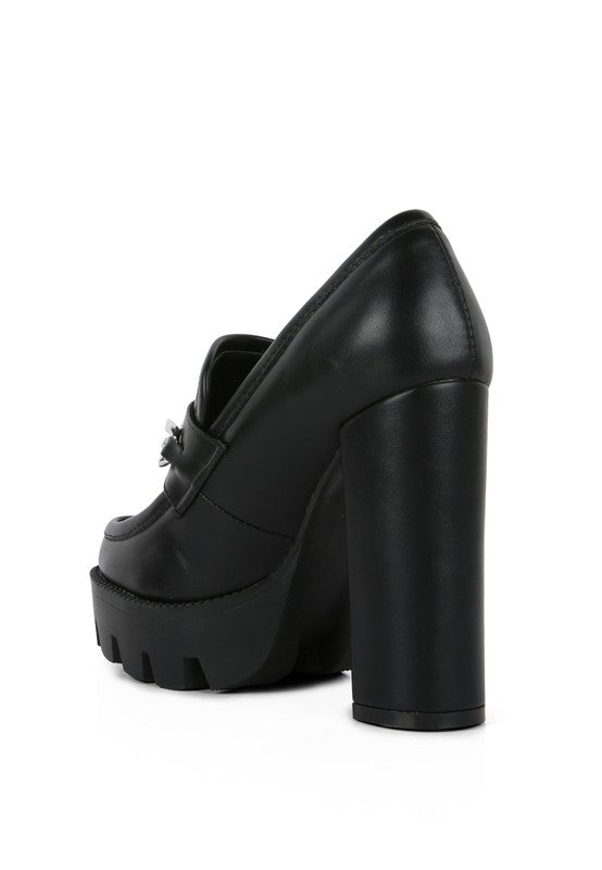 Women's Y2K Chunky High Block Heeled Loafers | Zarnesh