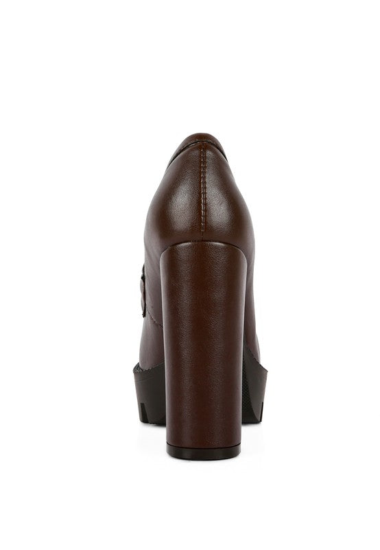 Women's Y2K Chunky High Block Heeled Loafers | Zarnesh