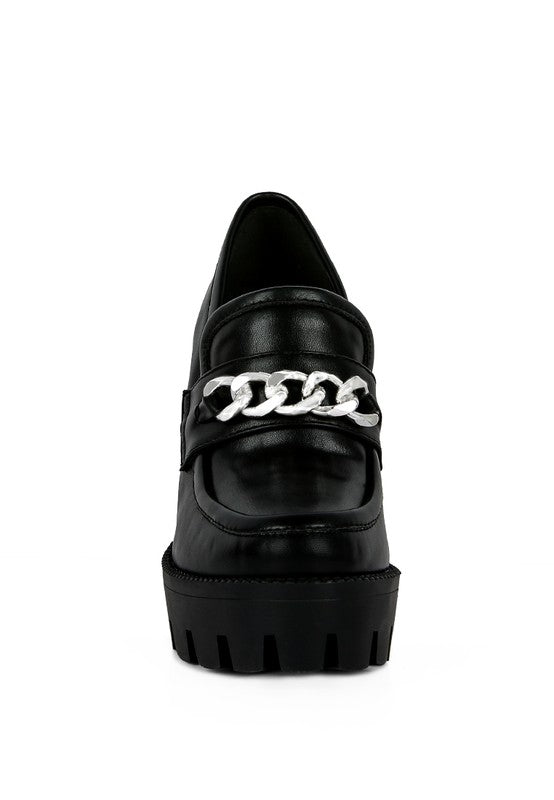 Women's Y2K Chunky High Block Heeled Loafers | Zarnesh
