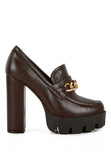 Women's Y2K Chunky High Block Heeled Loafers | Zarnesh