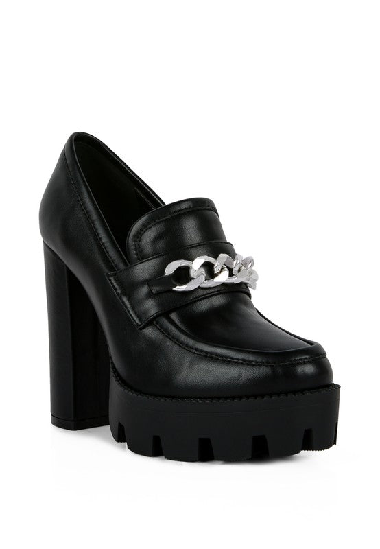 Women's Y2K Chunky High Block Heeled Loafers | Zarnesh