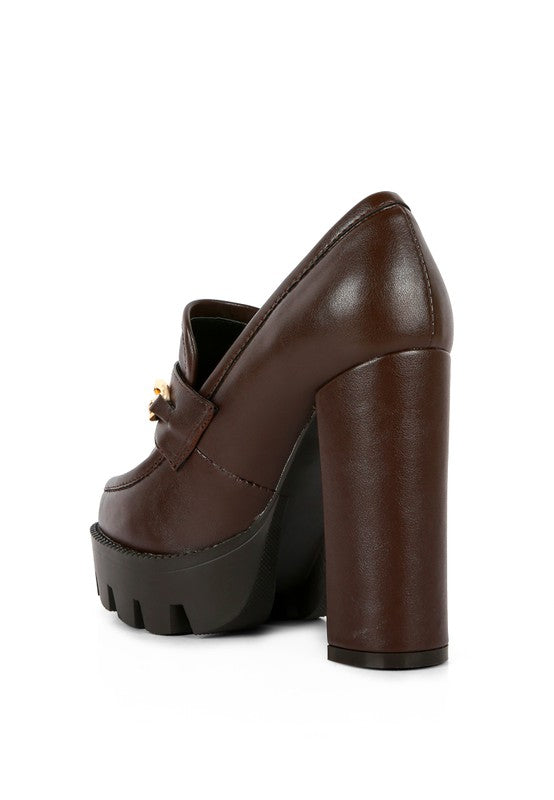 Women's Y2K Chunky High Block Heeled Loafers | Zarnesh
