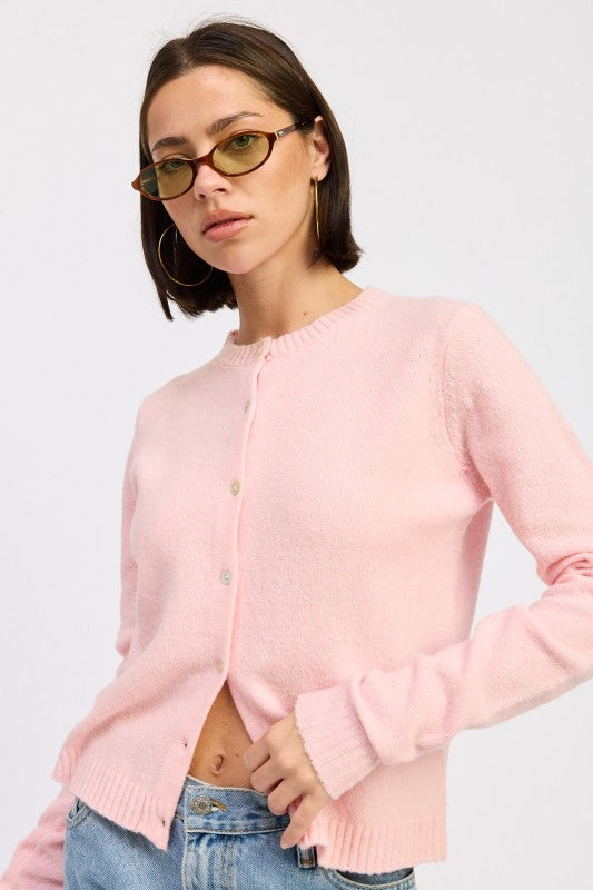 Women’s Fitted Button-Up Cardigan Ruffled Collar Sweater | Zarnesh