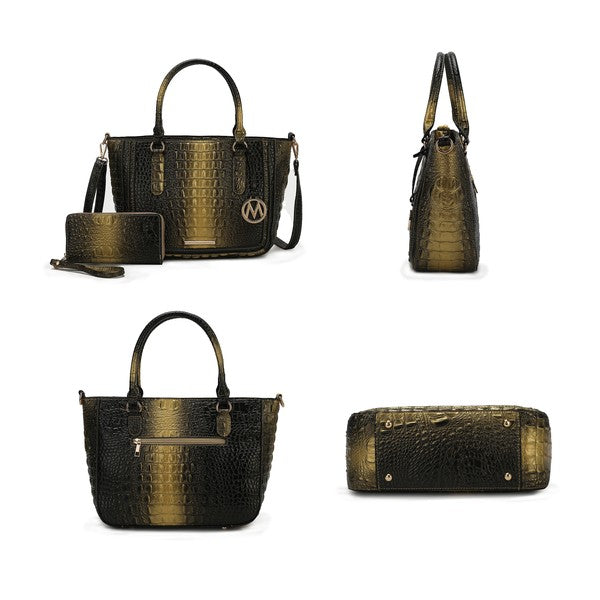 Women MKF Aphelia Croc Embossed Top Handle Handbag | Zarnesh