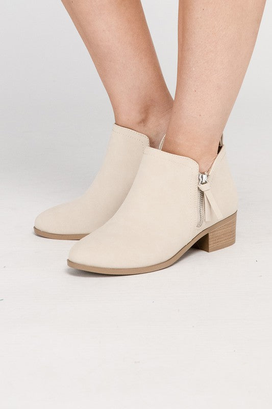 Women’s ZAYNE Side Zipper Ankle Block Heel Booties | Zarnesh