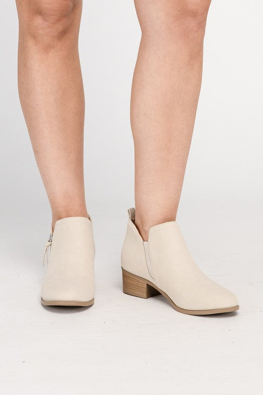 Women’s ZAYNE Side Zipper Ankle Block Heel Booties | Zarnesh