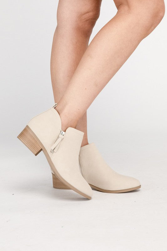 Women’s ZAYNE Side Zipper Ankle Block Heel Booties | Zarnesh