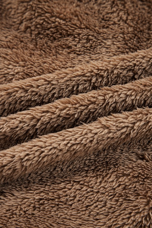 Women’s Zip Up Sherpa Hoodie and Drawstring Shorts Set | Zarnesh