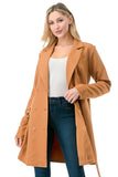 Women’s Casual Blazer Trench Solid Belted long Coat | Zarnesh