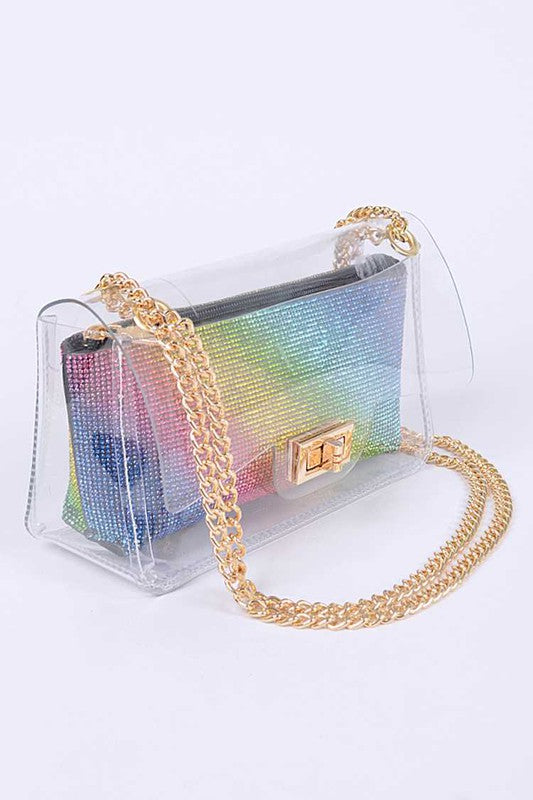 Womens 2 In 1 Cleared Convertible Stadium Bag Set | Zarnesh