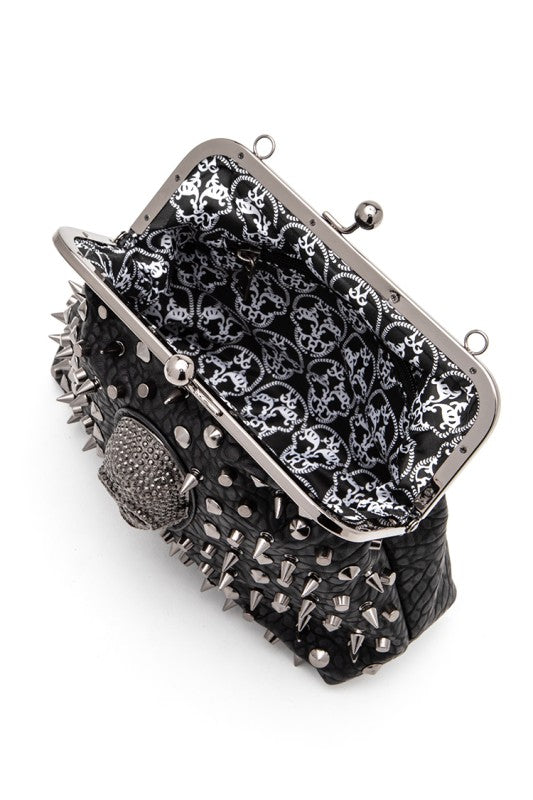 Women Skull Studded Shoulder Hand Strap Shoulder Bag | Zarnesh