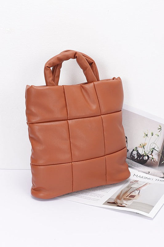 Womens Quilted Soft Puffer Top Handle Swing Bag | Zarnesh