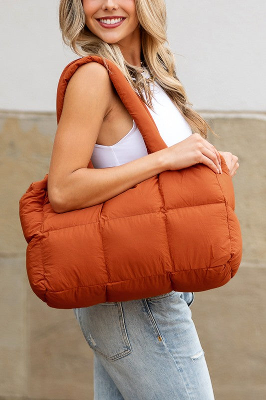 Womens Daphne Puffer Tote Bag | Zarnesh