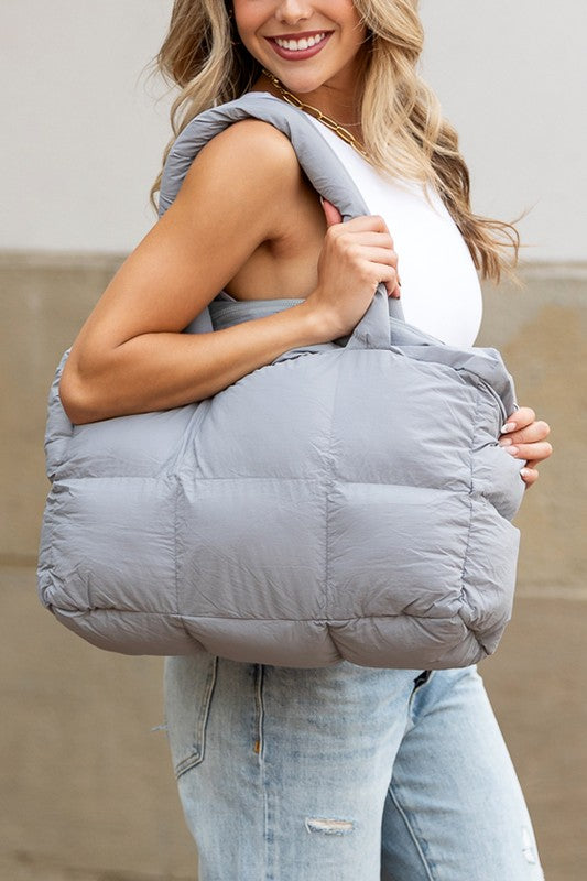Womens Daphne Puffer Tote Bag | Zarnesh