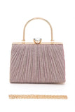 Womens Diamond Clasp Top Handle Pleated Box Clutch | Zarnesh