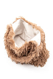 Womens  Faux Feather Hobo Slouchy Bag | Zarnesh