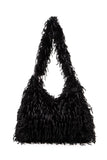 Womens  Faux Feather Hobo Slouchy Bag | Zarnesh