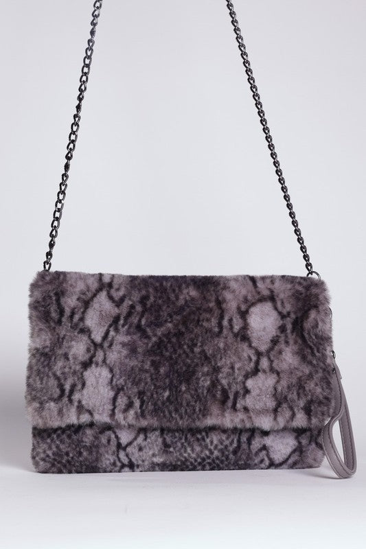 Womens Faux Fur Shoulder Clutch Purse | Zarnesh