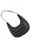 Womens Faux Leather Metal Studded Shoulder Hobo Bag| Zarnesh