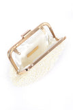 Women Faux Metal Closure Pearl Iconic Clutch Bag Zarnesh