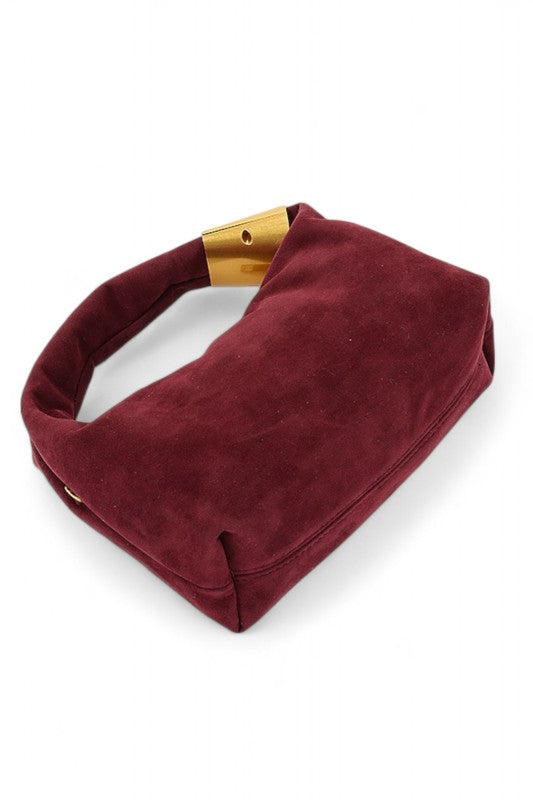 Womens Faux Suede Top Handle Convertible Swing Clutch| Zarnesh 