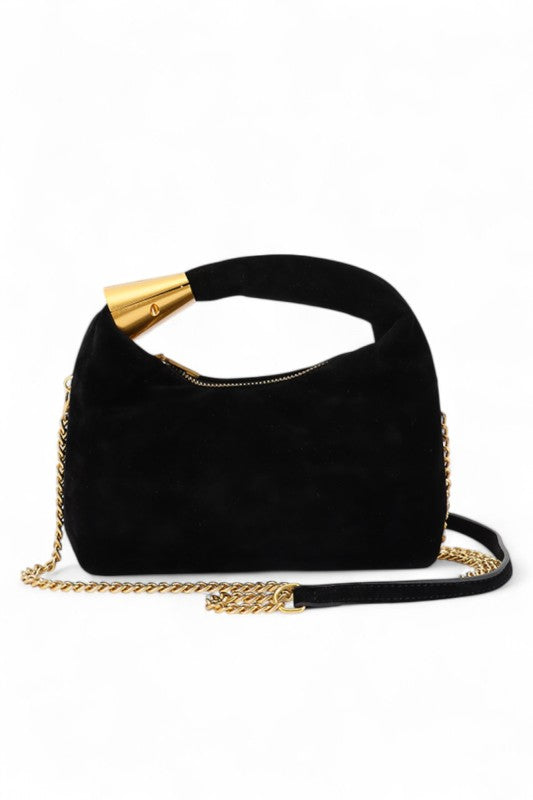 Womens Faux Suede Top Handle Convertible Swing Clutch| Zarnesh 