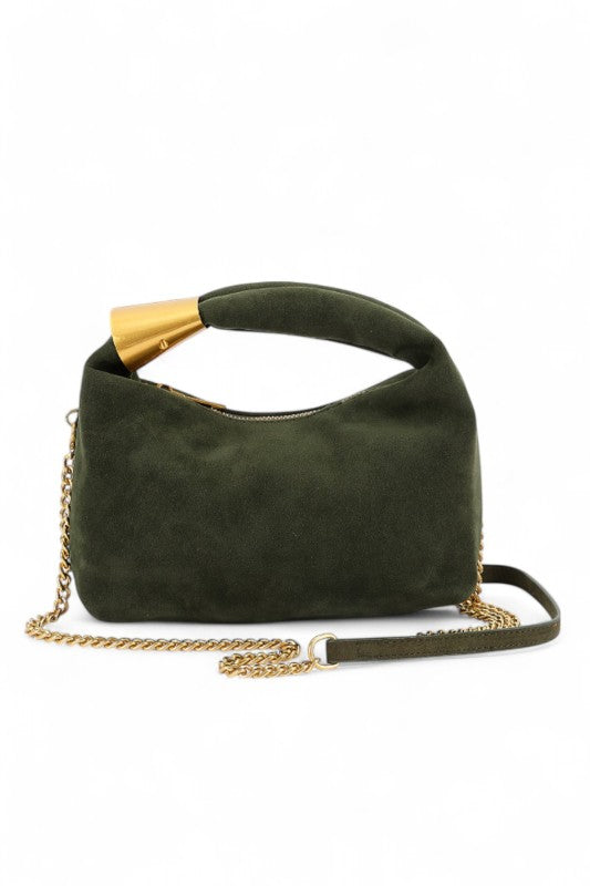 Womens Faux Suede Top Handle Convertible Swing Clutch| Zarnesh 