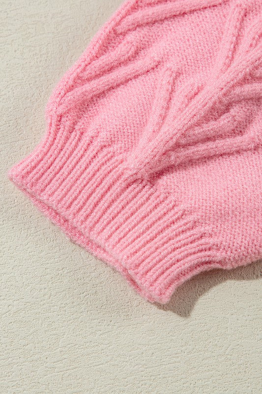 Women Flower Pattern Knitted Notched Neck Sweater | Zarnesh