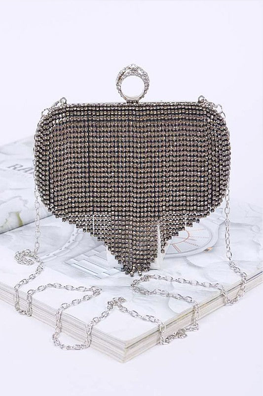 Womens Fringe Rhinestone Convertible Clutch Bag | Zarnesh