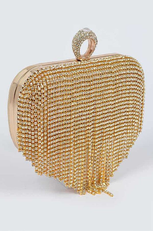 Womens Fringe Rhinestone Convertible Clutch Bag | Zarnesh