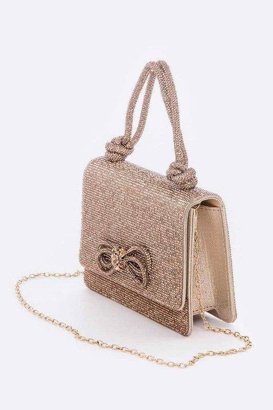 Womens Full Stone Bot Iconic Top Handle Clutch | Zarnesh