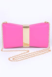 Womens Gold Trim Iconic Bow Inspired Box Clutch | Zarnesh