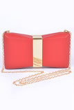 Womens Gold Trim Iconic Bow Inspired Box Clutch | Zarnesh