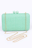 Womens Faux Straw Box Clutch – Woven Evening Bag | Zarnesh