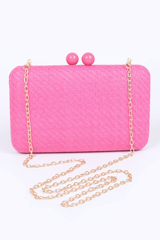 Womens Faux Straw Box Clutch – Woven Evening Bag | Zarnesh