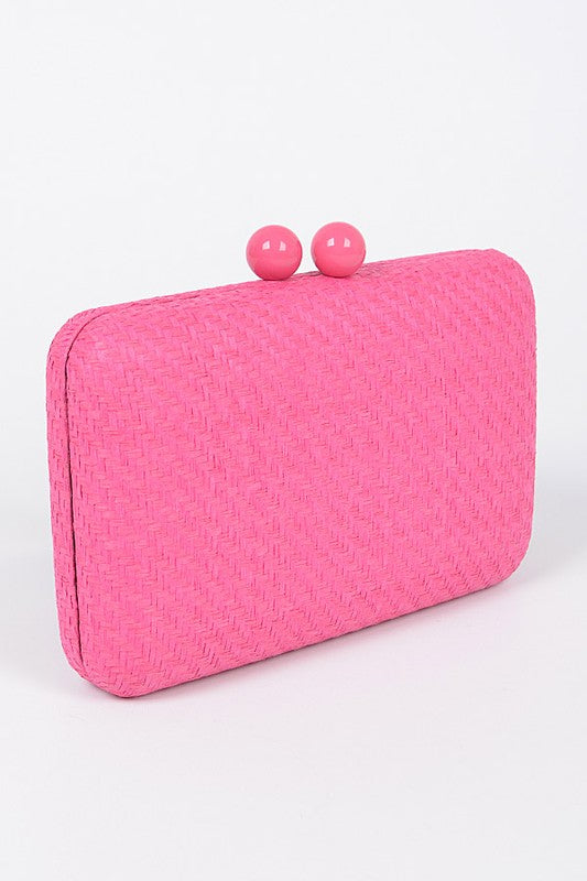Womens Faux Straw Box Clutch – Woven Evening Bag | Zarnesh