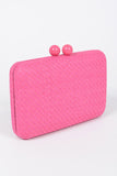 Womens Faux Straw Box Clutch – Woven Evening Bag | Zarnesh