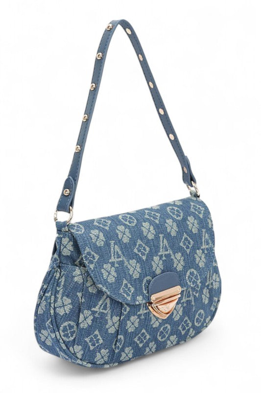 Womens LA Jacquard Denim Fashion Shoulder Bag |Zarnesh 